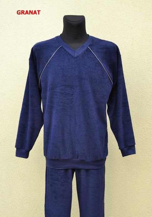 Piżama męska frotte ze ściągaczami roz. XXL (ponowne wystaw.)