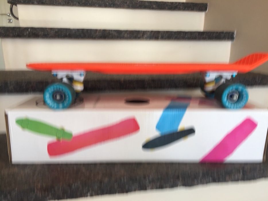 Fish skateboard pomarańcz-niebieski