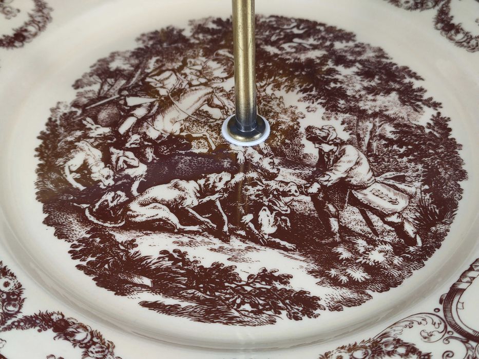 Porcelanowa myśliwska etażerka 2-poziomowa - Ridinger - Colditz #1