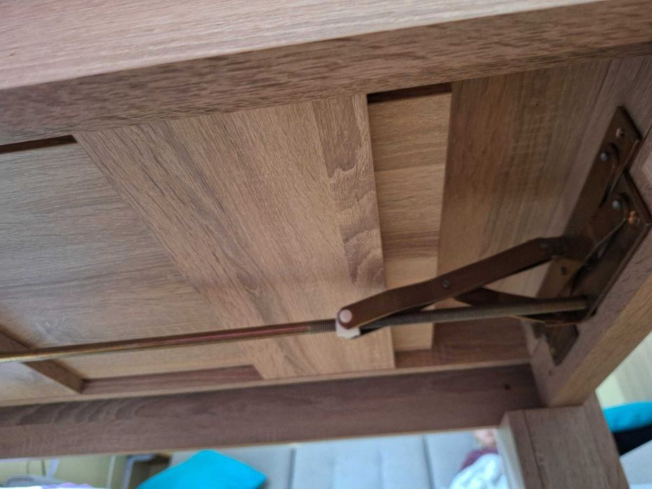 ŁAWA ROZKŁADANA PODNOSZONA stół ławostół z półką