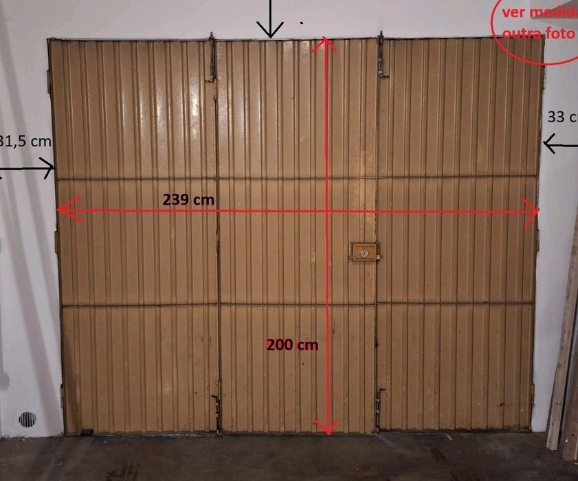 Portão garagem + aro + fechadura duas chaves