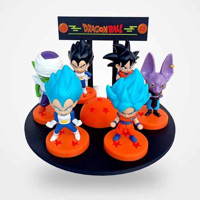 Pedestal das Sete Esferas Dragon Ball Super - Suporte 6 Figuras Menu Super Saiyan