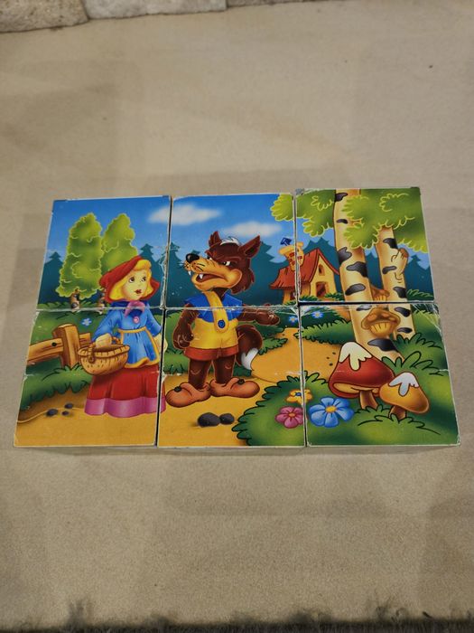 Drewniane klocki z 6 obrazkami