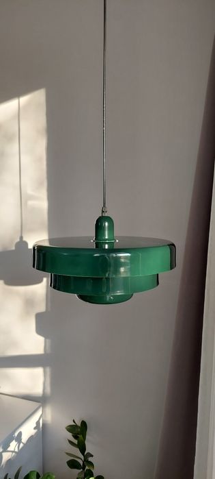 Nowa piękna lampa wisząca metalowa loft retro vintage zielony klosz