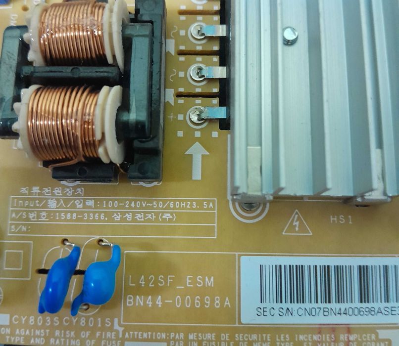 Televisão Samsung UE40J5100AW vendo as peças