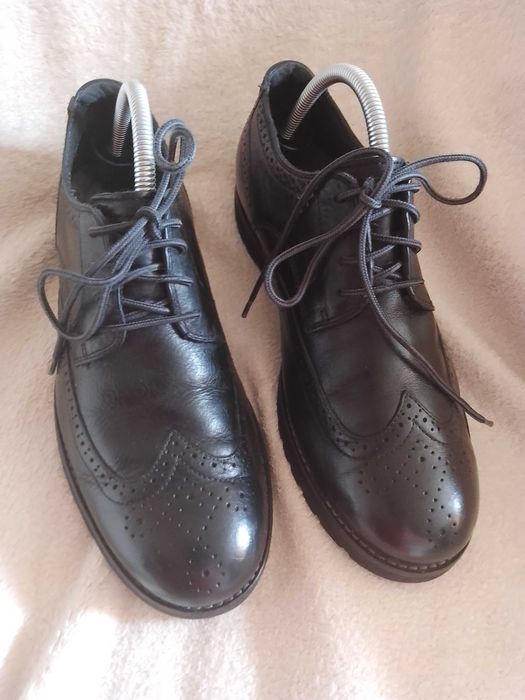 Skórzane buty męskie Rockport naturalna skóra stylowe na komunię ślub