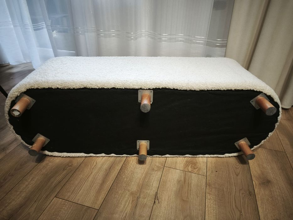 Pufa biała siedzisko baranek Homla