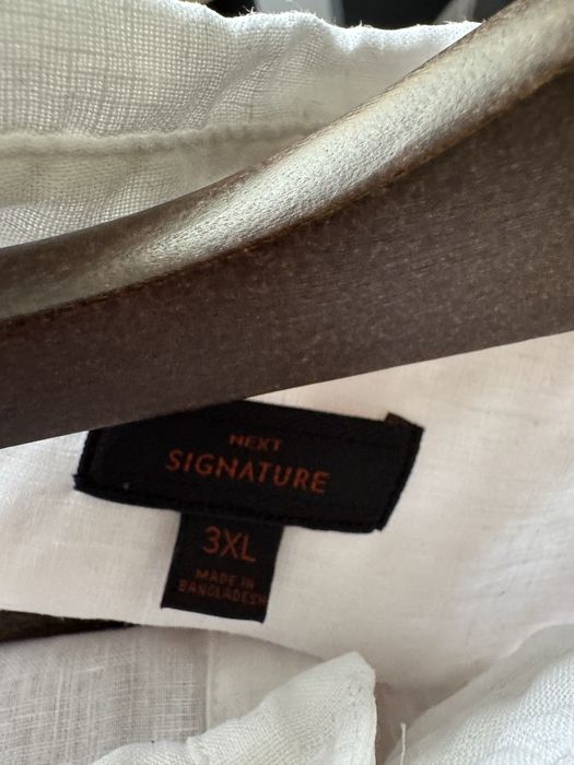 Koszula męska NEXT Signature 100% len, biała, 3XL – stan idealny