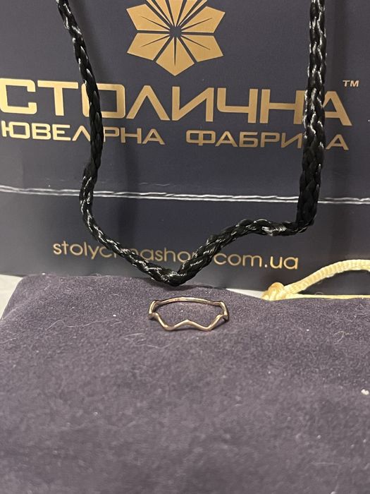 Тонка золота каблучка Хвиля золото 585 проба Столична Ювелірна Фабрика