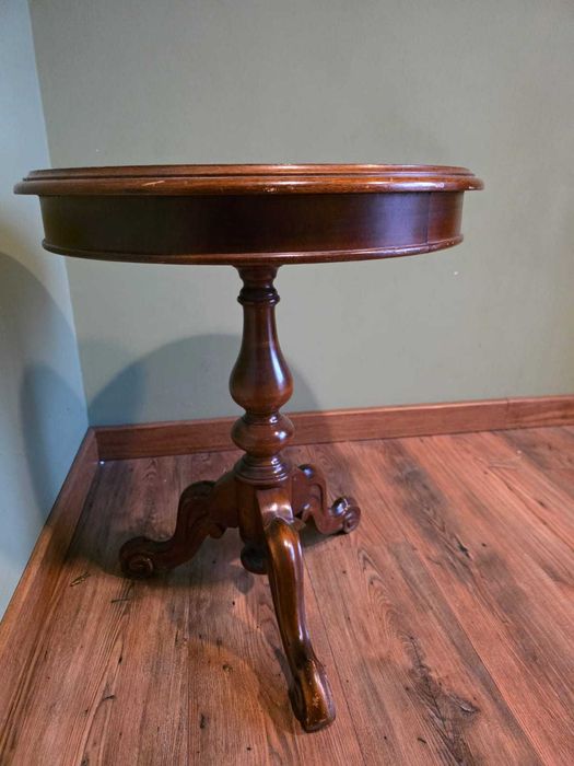 Okrągły stolik fornirowany, intarsja #16 Stylowy Węgrów