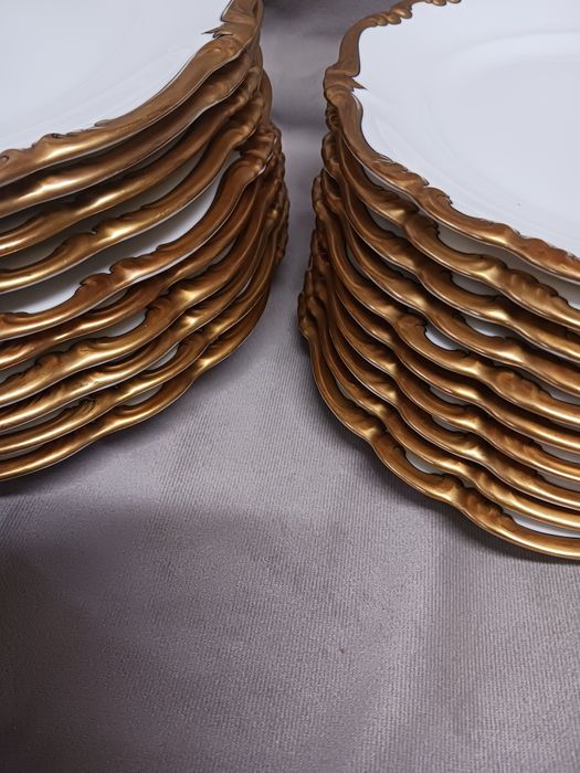 1930 Rosenthal Pompadour grube zlocenie serwis obiadowy