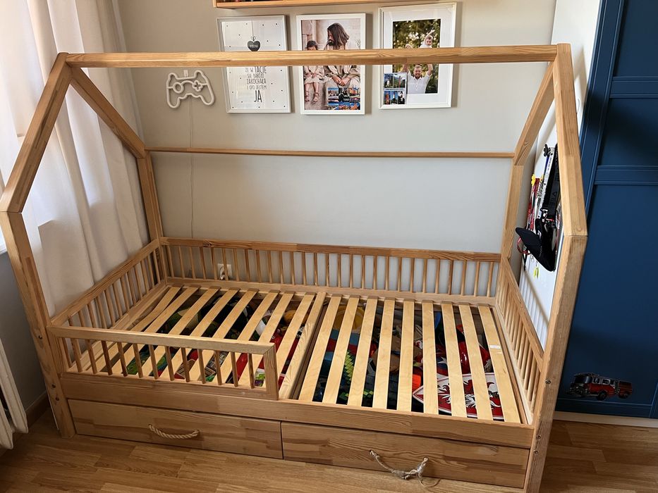 Łóżko domek Luletto Pioli Plus z szufladami 180 x 90 materac