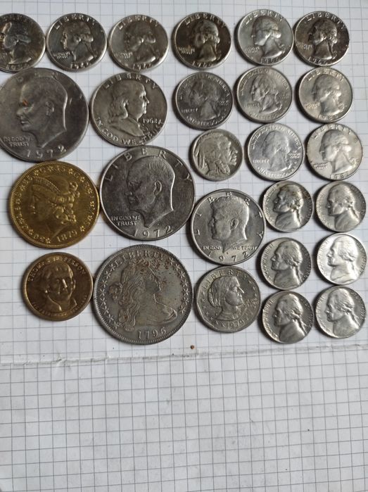 SREBRO monety USA stare