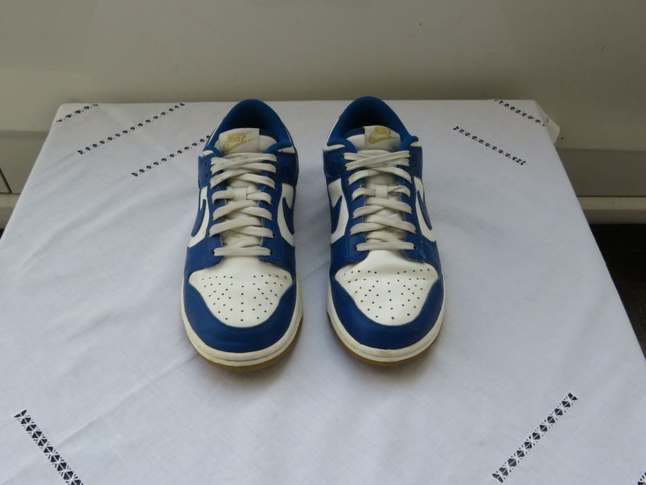 Nike Dunk Low White Blue - Azul e Branco - Tamanho 38.5