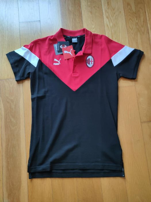 Camisola futebol polo original Puma Ac Milan viagem lifestyle Italia homem