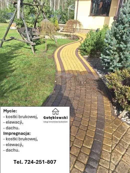 Mycie kostki brukowej elewacji dachu malowanie dachów i elewacji