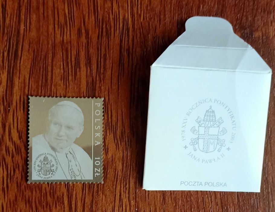 Znaczek srebrny z Papieżem Jan Paweł II
