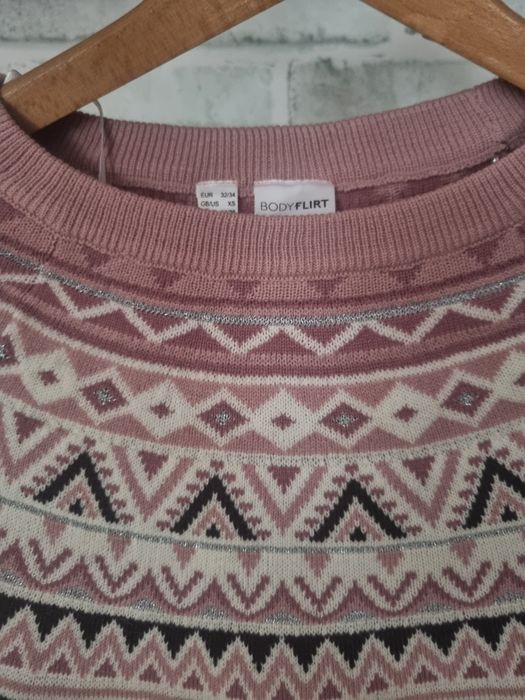 Sweter cienki bonprix XS/Snowy
