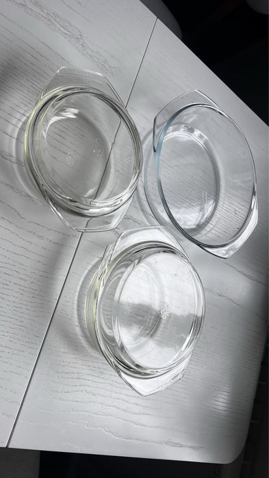 Набор стекляных кастрюль 3 шт