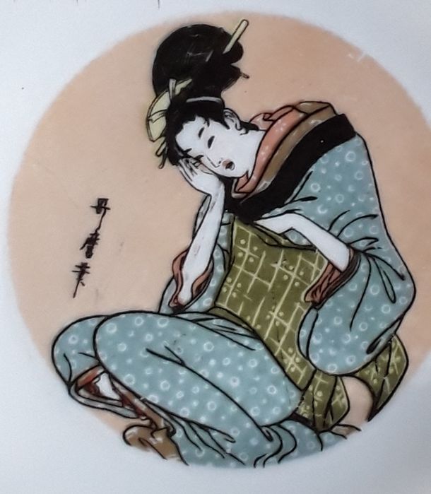 Prato pequeno em porcelana quadrado made in Japan