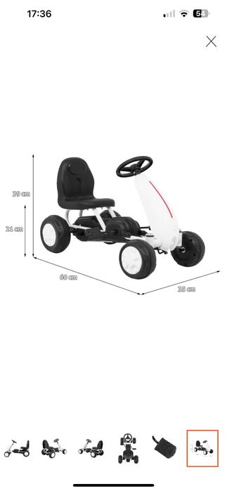 Ramiz, mini gokart z napędem, biały