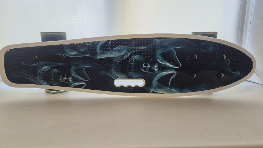 #скейт #Дитячий пенніборд 2503 Penny Blue skull