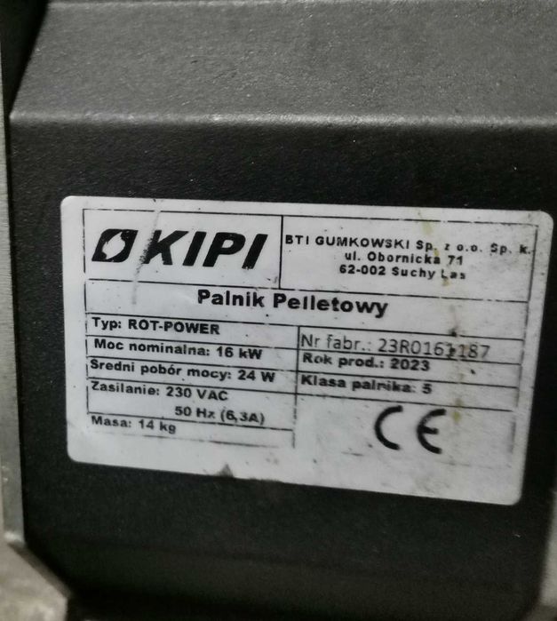 Palnik pelletowy KIPI 16 KW