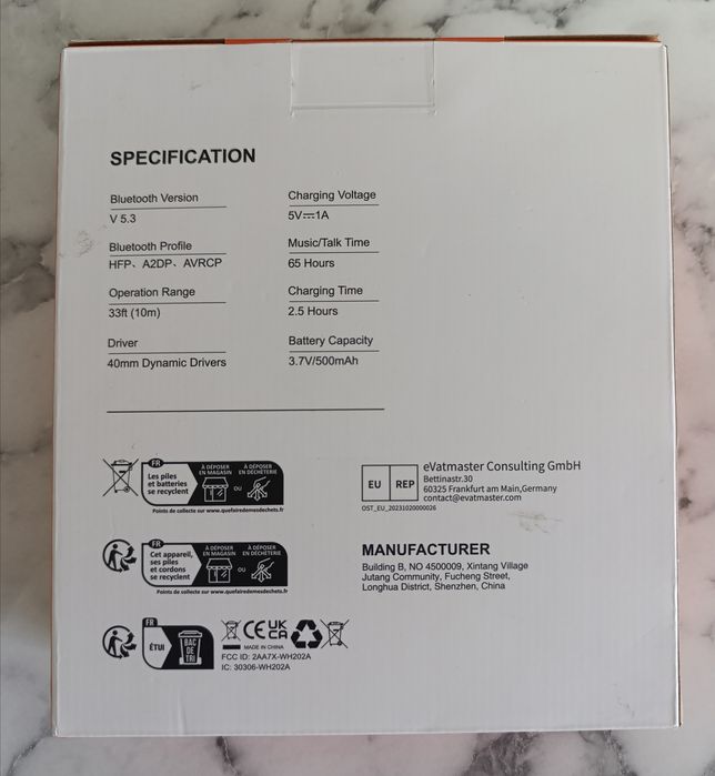 Бездротові навушники TWS BERIBES WH202A Bluetooth 5.1 USB-C гарнітура