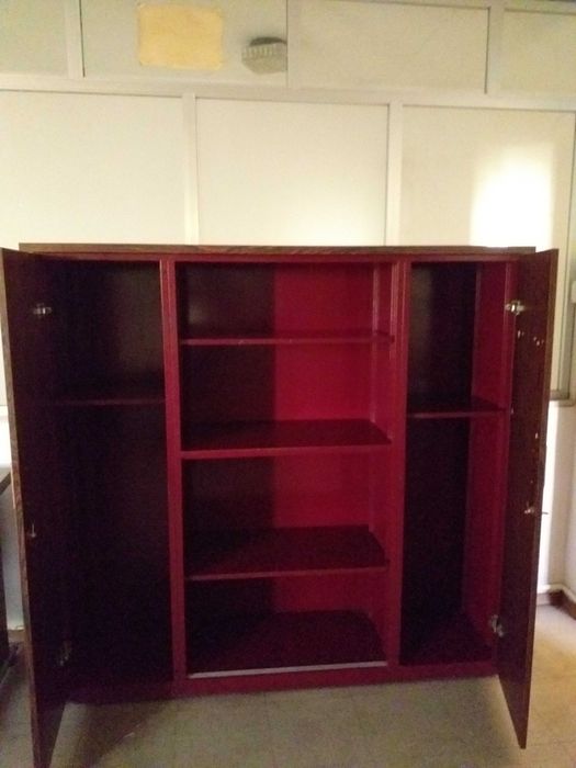 Armário escritório metálico bordeaux 160X45 ao Alto