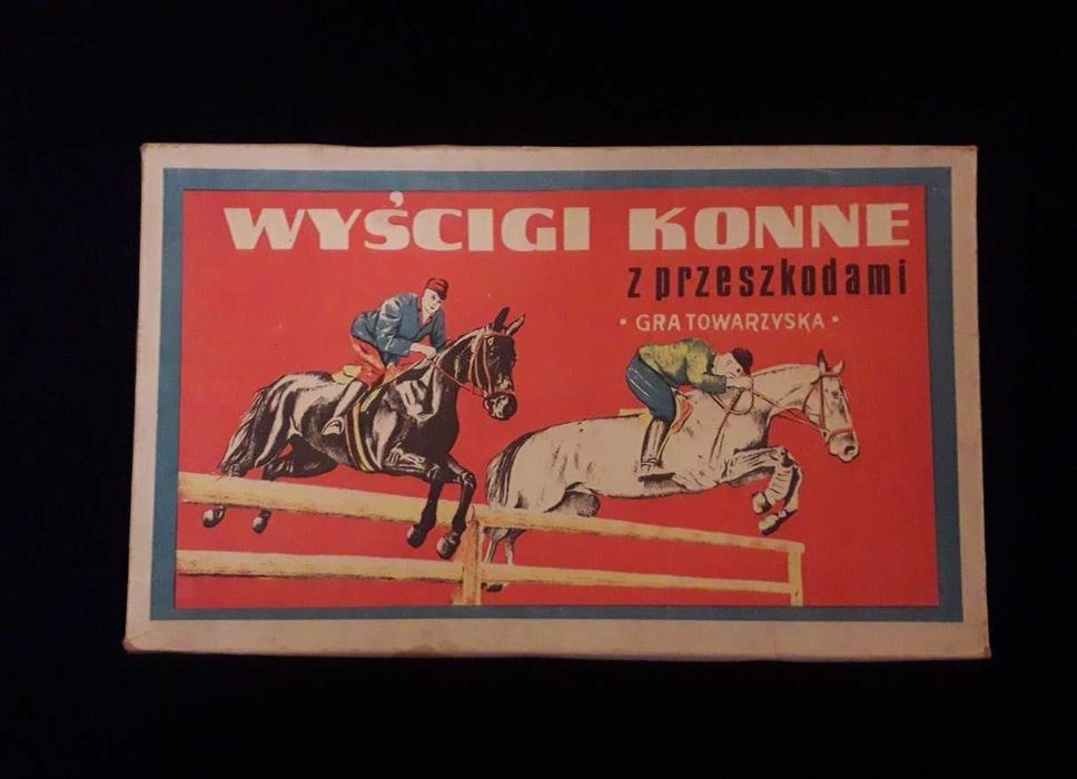 WYŚCIGI KONNE Z PRZESZKODAMI 40 letnia gra planszowa retro PRL UNIKAT!