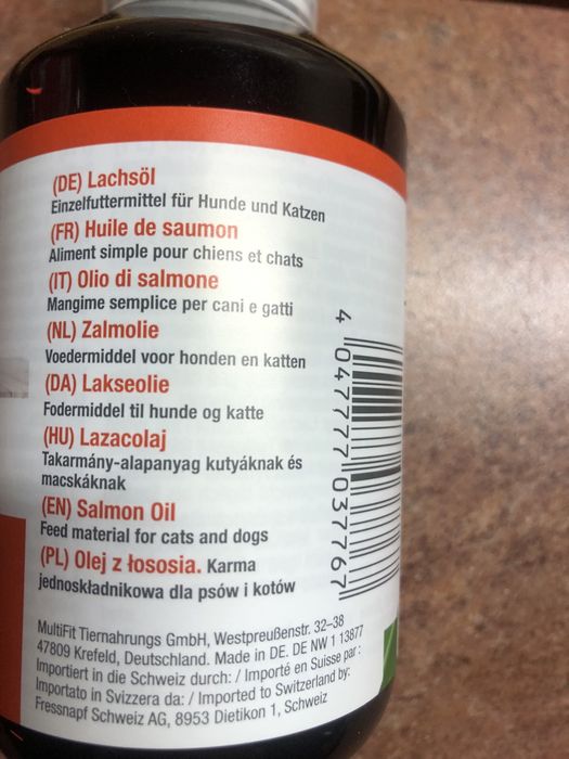 Olej z łososia dla psów i kotów