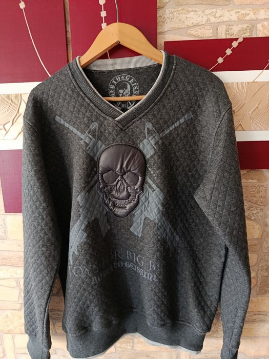 Roberto Geissini szara bluza z czachą