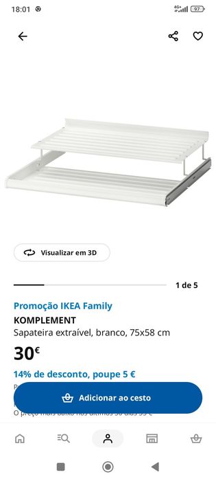 2 sapateiras 40€  ikea