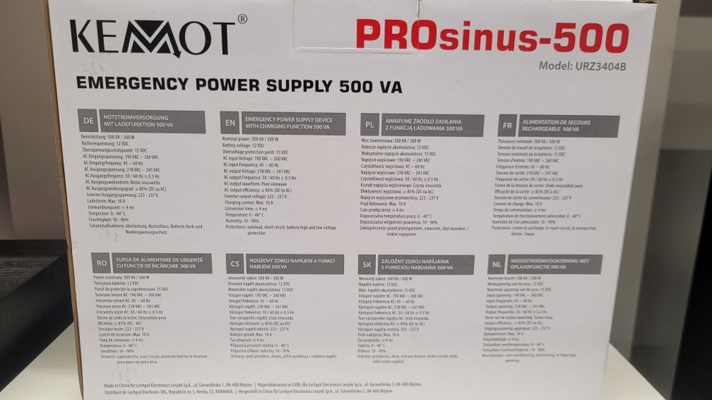 Zasilacz awaryjny  Kemot PROsinus-800 do pieca, pompy itd.