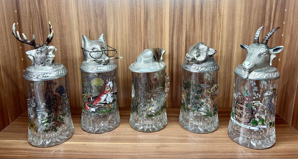 Коллекционные пивные бокалы с крышкой из пищевого олова BMF GDR Герман