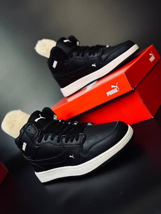 Женские кроссовки Puma Черные кожаные кросівки жіночі зимові