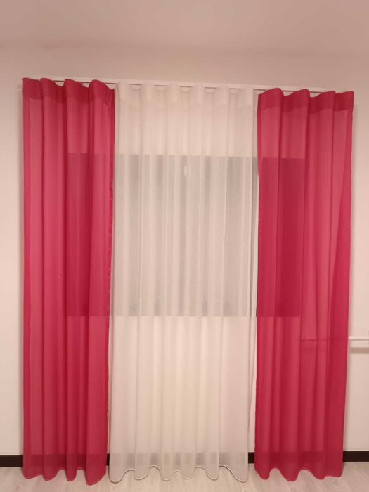 Cortinado onda perfeita Branco e Rosa