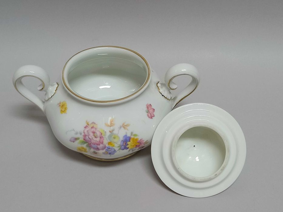 Garnitur do kawy, dzbanek, cukiernica i mlecznik, Rosenthal Perlrand