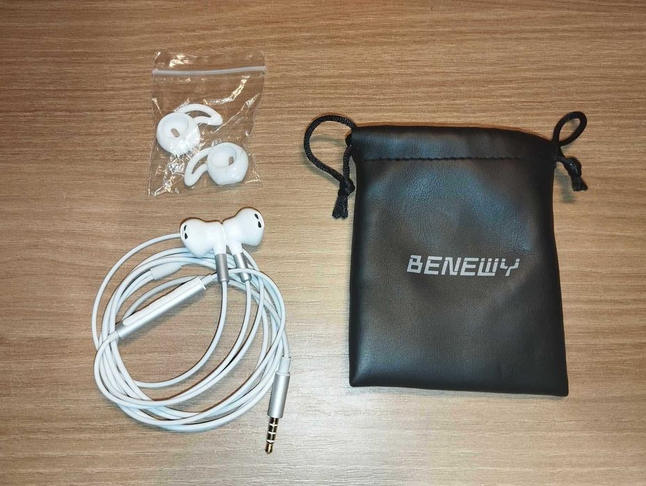 Słuchawki - BENEWY - Mini Jack Audio - Białe