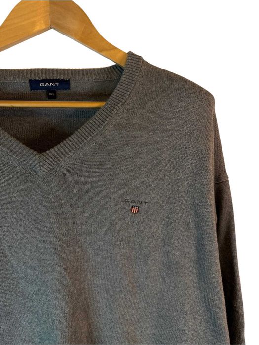 Sweter w serek Gant szary 3xl