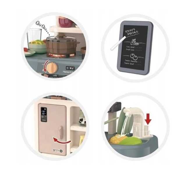 Детская кухня с водой и паром Limo Toy 889-221 свет,звук,42 предмета