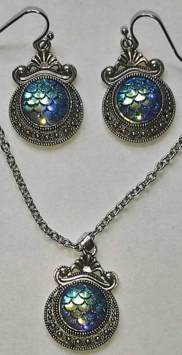 Zestaw biżuterii kolczyki wisiorek nowe