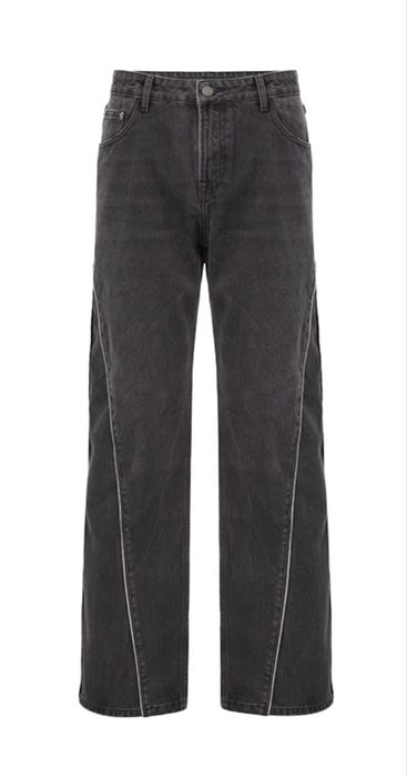 Jeans flared.