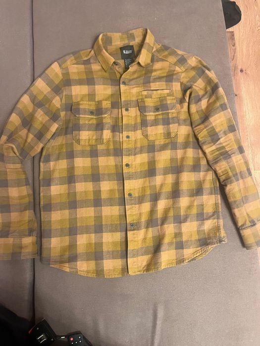 Сорочка тактична "5.11 tactical® lester flannel plaid long sleeve shirt" brown duck plaid