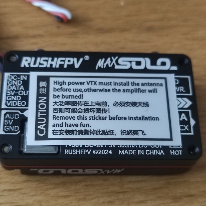 Видиопередачик для Fpv Rush TANK MAX Solo 5.8GHz VTX 2500mW