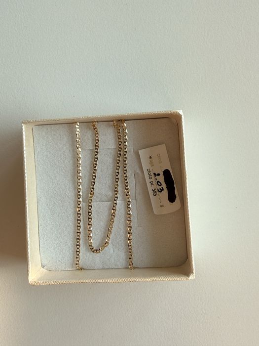 Zloty łancuszek diamentowany  50cm proba 585