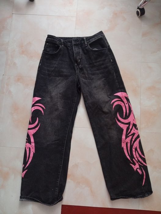 Штаны джинсь Jaded London Blue Print Jeans