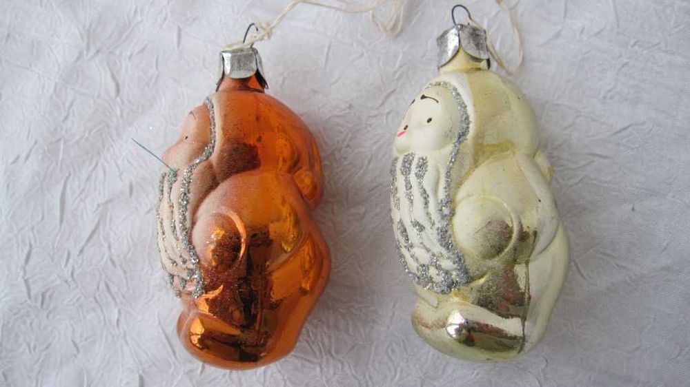 Новогодние игрушки СССР гном шишка грибочек шар украшения елочные