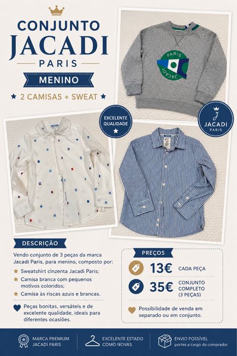 Conjunto camisas e sweat menino