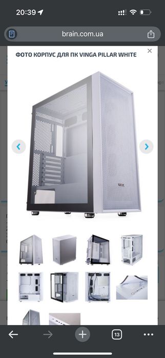 Корпус Vinga Pillar White новый но со следами сборки